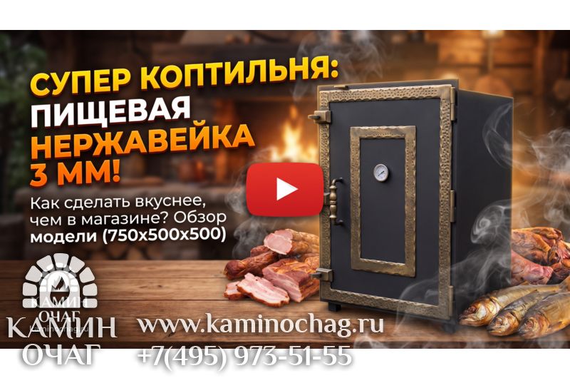 Коптильня из нержавейки 3 мм (750x500x500)