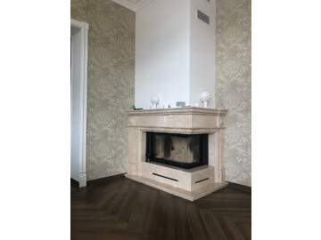 Каминная облицовка из мрамора Marble Crema Nova