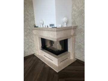 Каминная облицовка из мрамора Marble Crema Nova