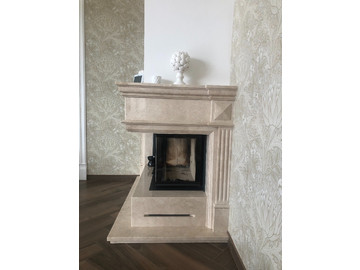Каминная облицовка из мрамора Marble Crema Nova