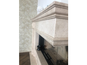 Каминная облицовка из мрамора Marble Crema Nova