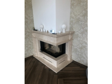 Каминная облицовка из мрамора Marble Crema Nova