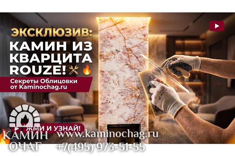 Каминная облицовка из кварцита Rouze