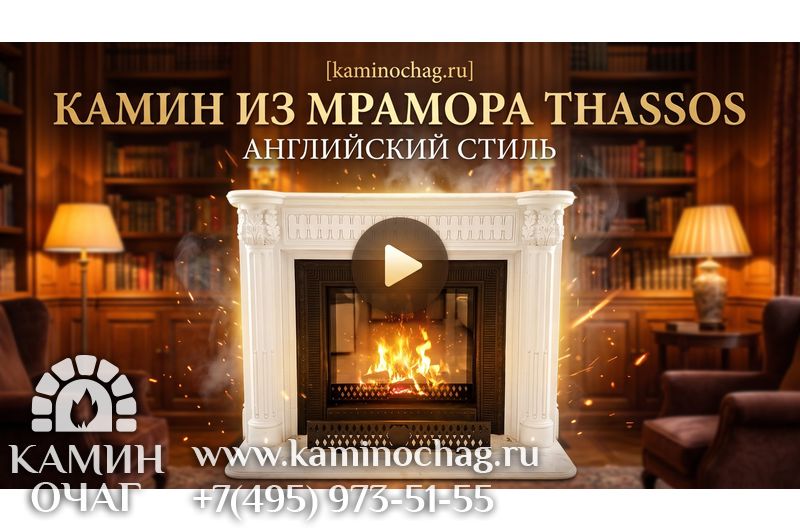 Каминный портал из мрамора Thassos
